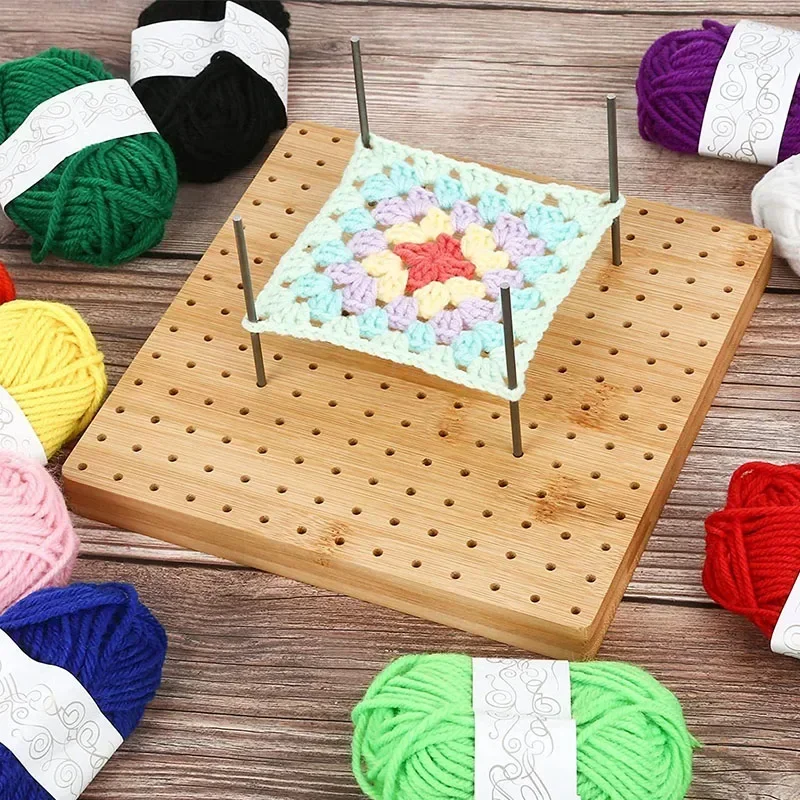 

1Set Wooden Blocking Board Square Crochet Board Crafting with Blocking Mat Blocking Board for Knitting Sewing DIY Crafting