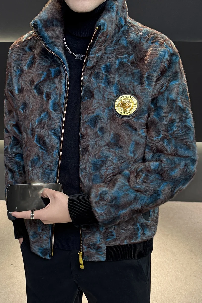 2026 Nuovo Autunno Inverno uomo finto cappotto di pelliccia di visone risvolto spesse giacche calde moda uomo eco-friendly cappotti caldi giacche da uomo