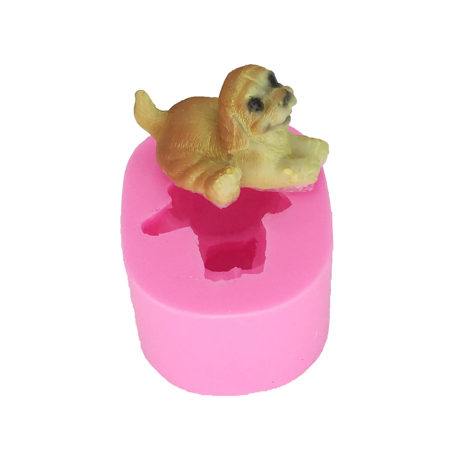 Cute 3D Puppy Silicone Mold for Soap Candle Gypsum Plaster Aroma DIY Craft Supplies
