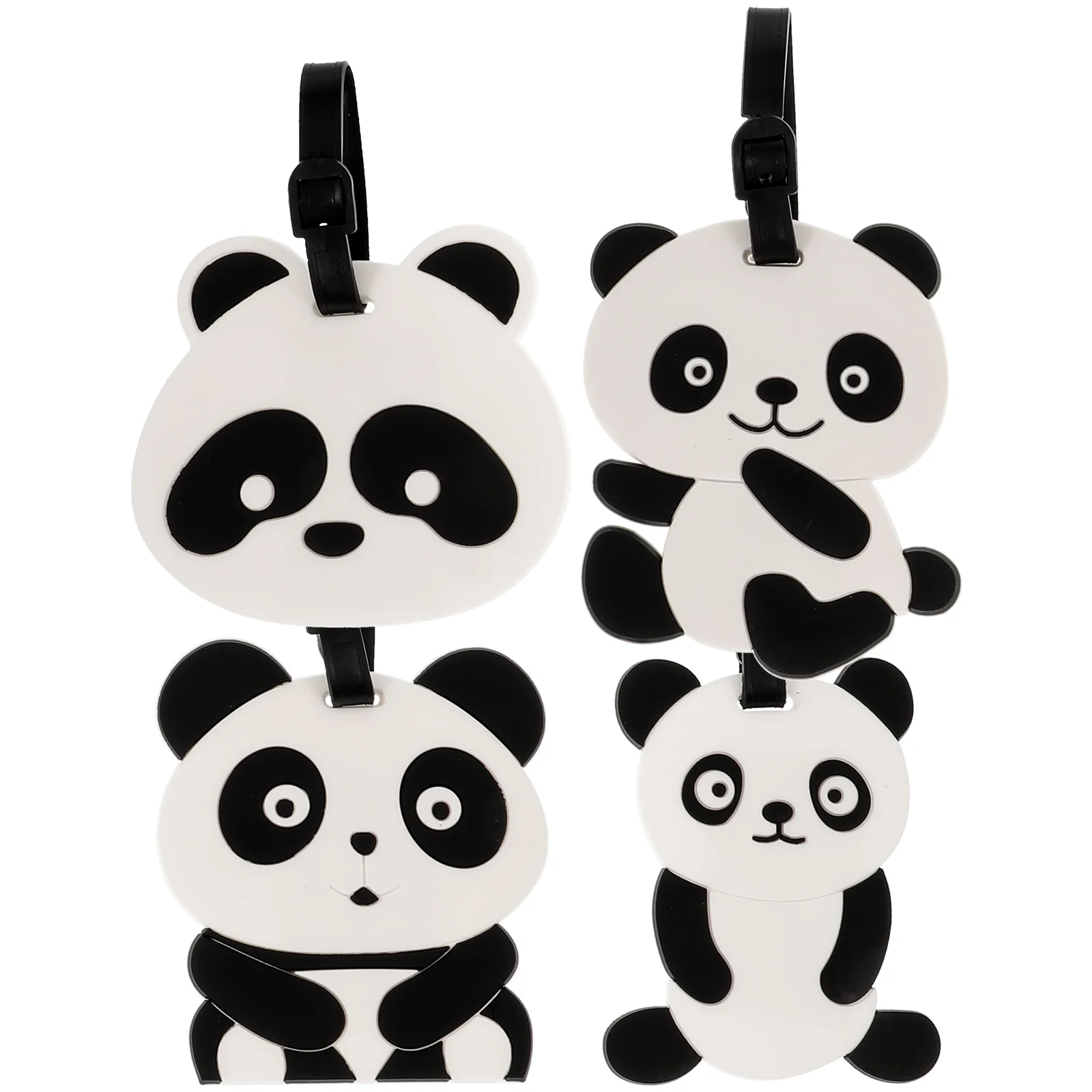 

4 PCS Panda Luggage Tags Fashion Suitcase Baggage Label Airport Creative for Travel Cute Kids'