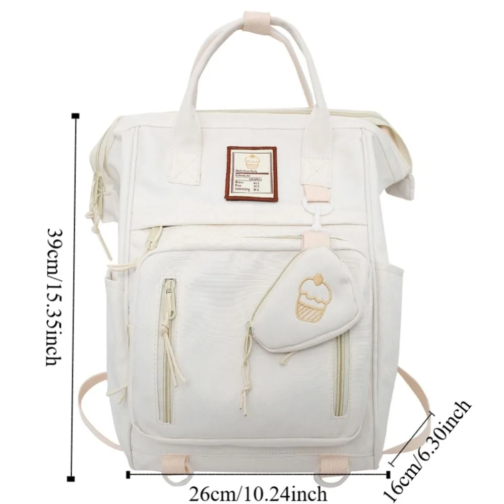 Daypack Portable Laptop Backpack Large Capacity Nylon College School Bag Waterproof Korean Style Ins Shoulder Bag Women