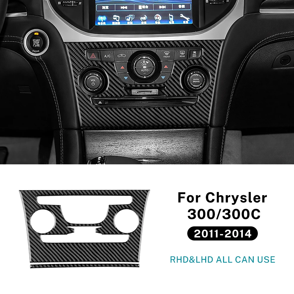 

Real Soft Carbon Fiber Sticker LHD RHD Car Central AC Knob Panel Interior Accessories For Chrysler 300 300C 2011 2012 2013 2014
