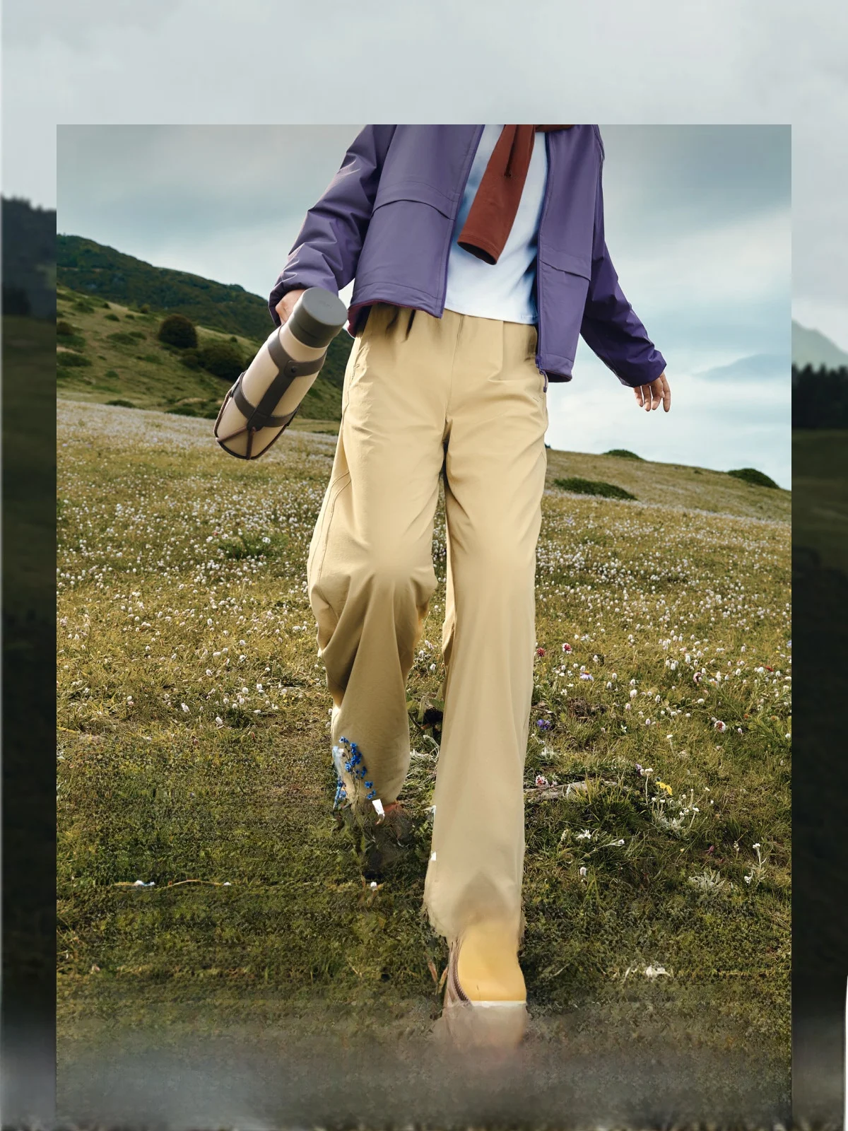 

Outdoor Windproof Fce Lined Trousers Straight Leg Casual Hiking Pants l Waist ket Detail Ladies Faion