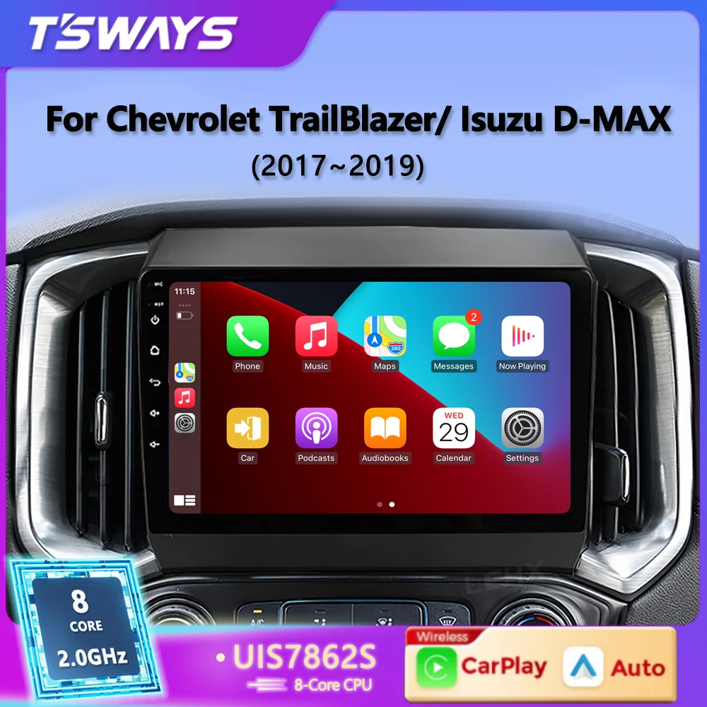 Tsways Pro Android 12 auto Car Radio For Chevrolet TrailBlazer 2017-2023 S10 Colorado For Isuzu D-MAX X Carplay GPS Stereo 2din