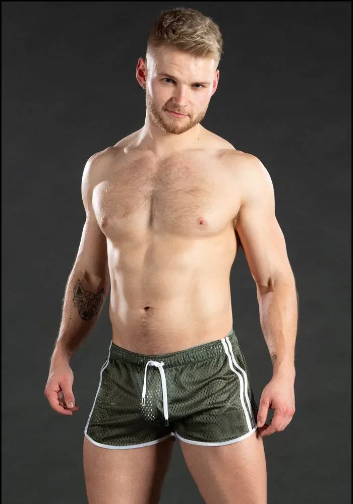 Novidade ginásio dos homens esporte correndo shorts de secagem rápida grade treino calças curtas ginásio wear masculino futebol tênis treinamento praia calções de natação