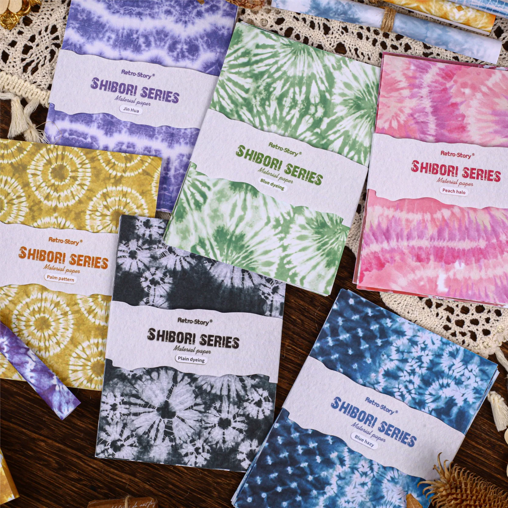 32pcs/lot Memo Pads Material Paper Twist dyeing Junk Journal diary Scrapbooking Cards Background Decoration Paper