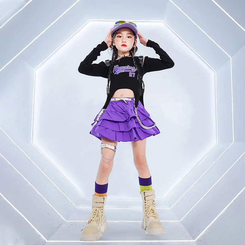 Hip Hop Kpop Anzüge Mädchen Jazz Kinder Street Dance Performance Hip-hop Kleidung Farbe Passenden Kühlen Breite Bein Hosen drop Verschiffen