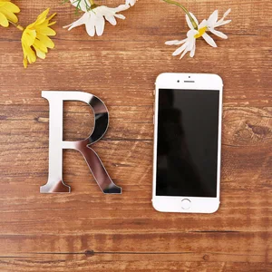 Akrilik ayna 3D Alfabe Numarası Yapışkanlı Duvar Sticker Alfabe İngilizce Dekorasyon Düğün aşk harfler Dekoratif Akrilikteki isimlerin ilk 10 satışı-no. 5