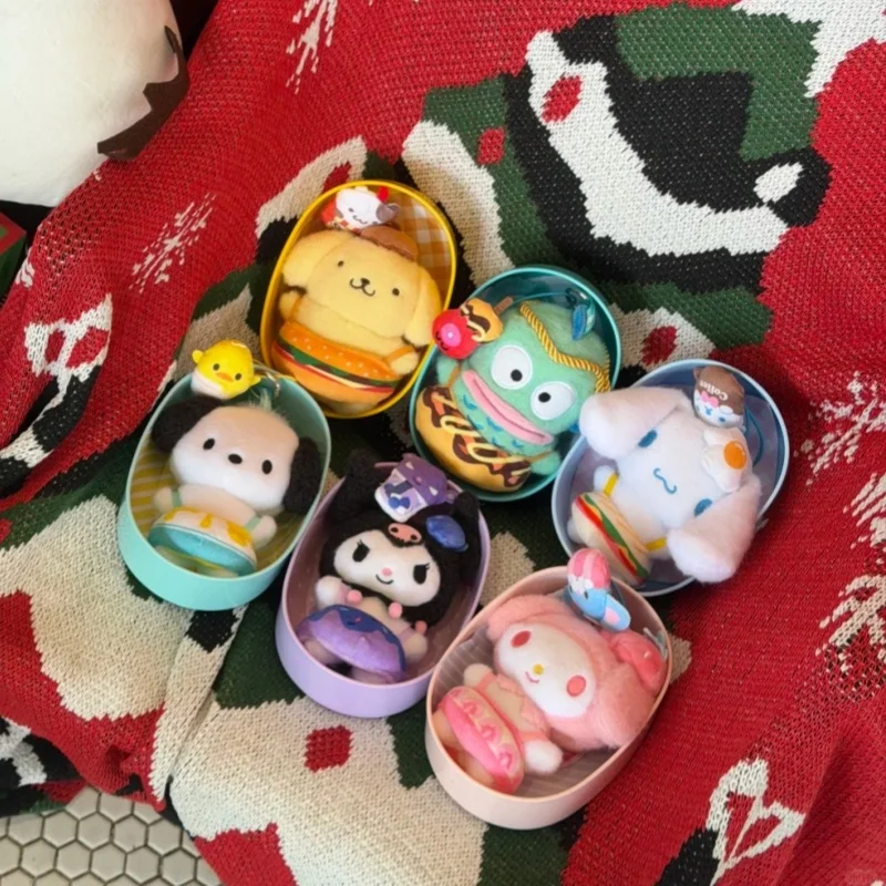 LDCX Kuromi Family Yummy Box Plush Doll Series Blind Box Cute My Melody Plush Doll With Bento Box  Pendant Surprise Girl Gift