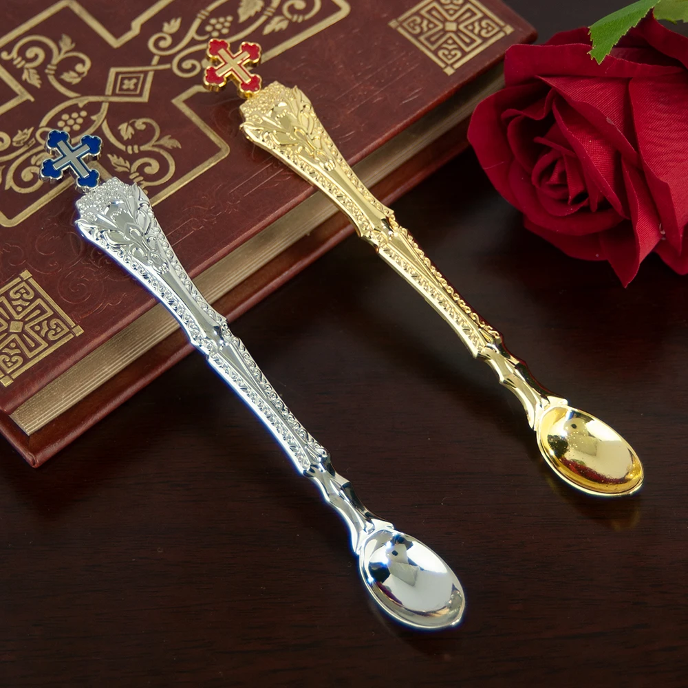 HTISOK Kirchenprodukt Religionszubehör Vergoldeter Orthodoxer Weihwasserschöpfer für religiöse Rituale zur Kirchendekoration – Detail 4