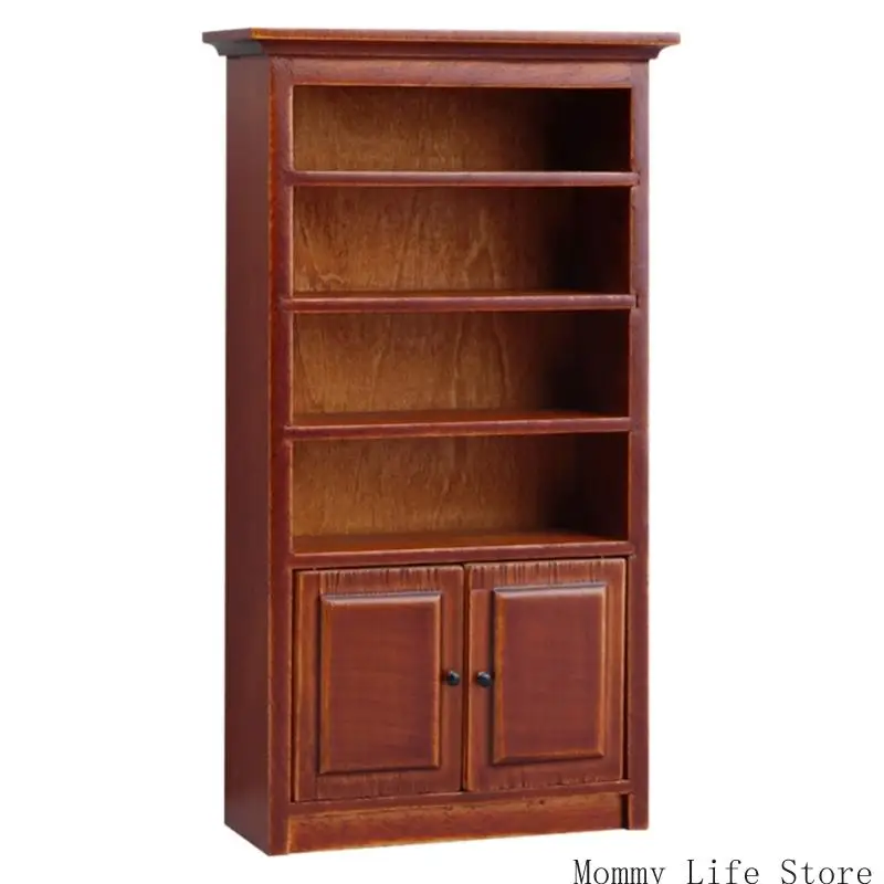 

Миниатюрный шкаф с открывающейся дверью, модель книжного шкафа для кукольного дома, спальни, кухни, коллекция мебели для сцен