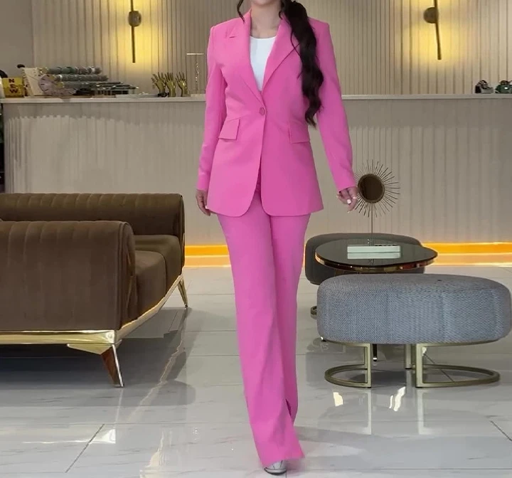 

Women's Shawl Collar Suit Coat Temperament Commuting & Pants Sets Office Ladies Two Piece Set New Fashion Elegant Blazer Outfits