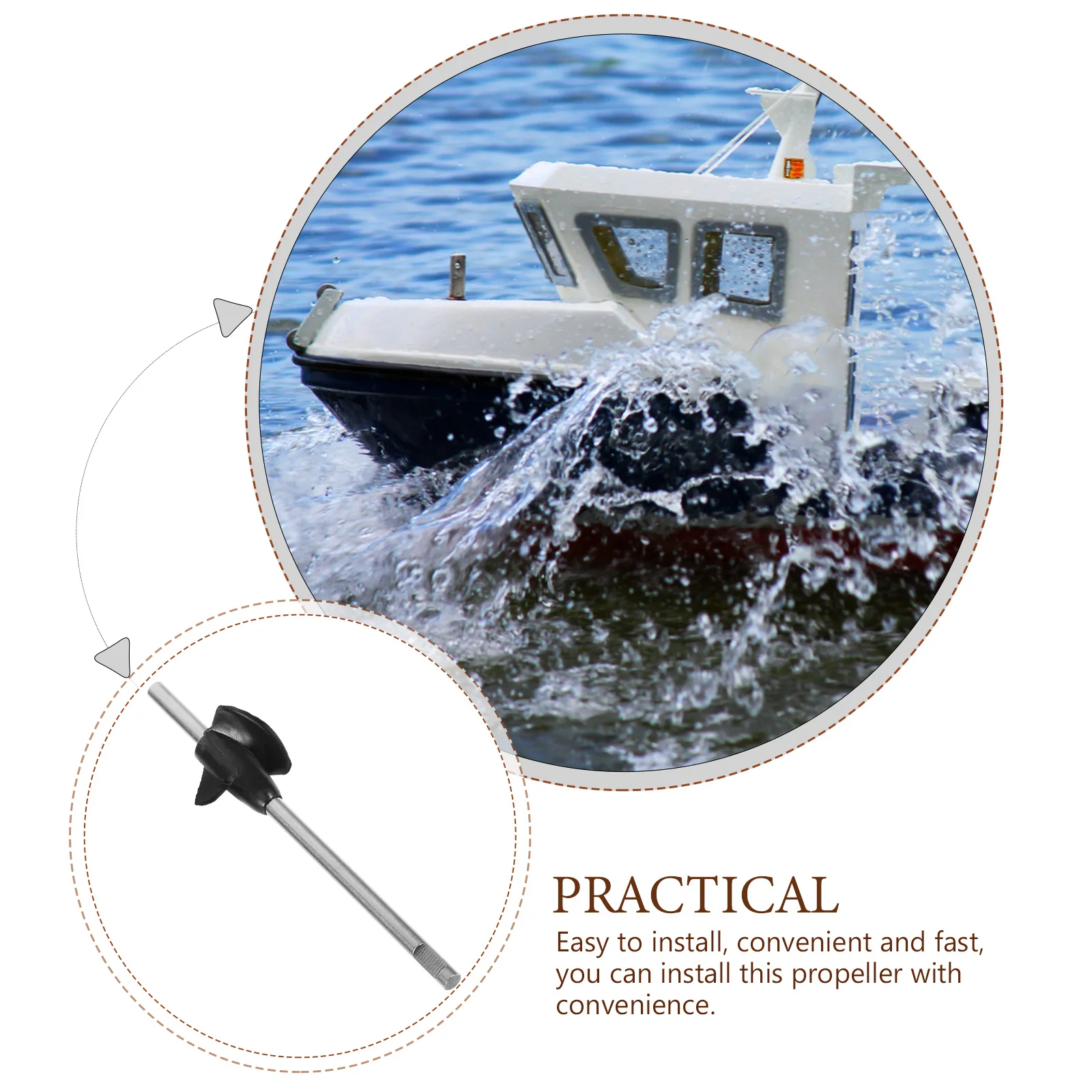 المروحة المعدنية Rc جزء بديل صغير متين متوافق مع المروحة المعدنية مع قارب التحكم عن بعد لوازم قارب Rc #2