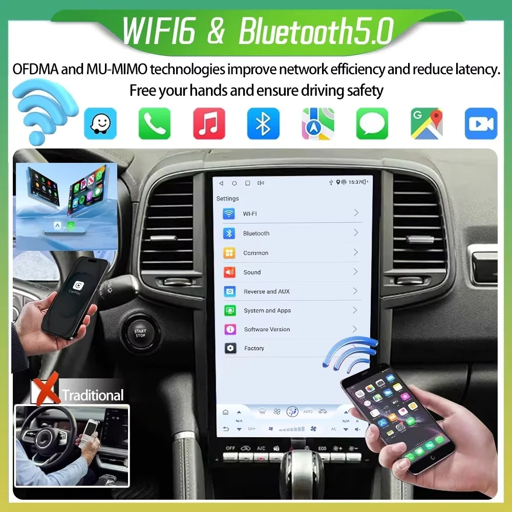 

14,5-дюймовый экран 1920*1200 Android 14 для Renault Koleos 2016-2021 / Megane 4 2016-2020: автомобильная мультимедийная система с GPS-навигацией, CarPlay и DSP