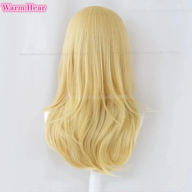 Synthetic Anime Cos Long 65cm Golden Sano Emma Heat Resistant Hair Halloween Party Carnival Role Play + A Wig Cap