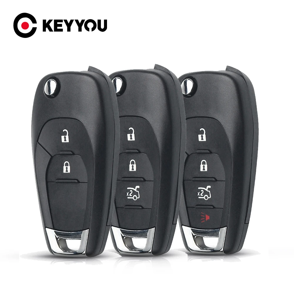 

KEYYOU 10pcs For Chevrolet Cruze Aveo Malibu Chevy 2014-2018 Spark Niva 2/3/4 Buttons HU100 Flip Remote Car Key Shell Case