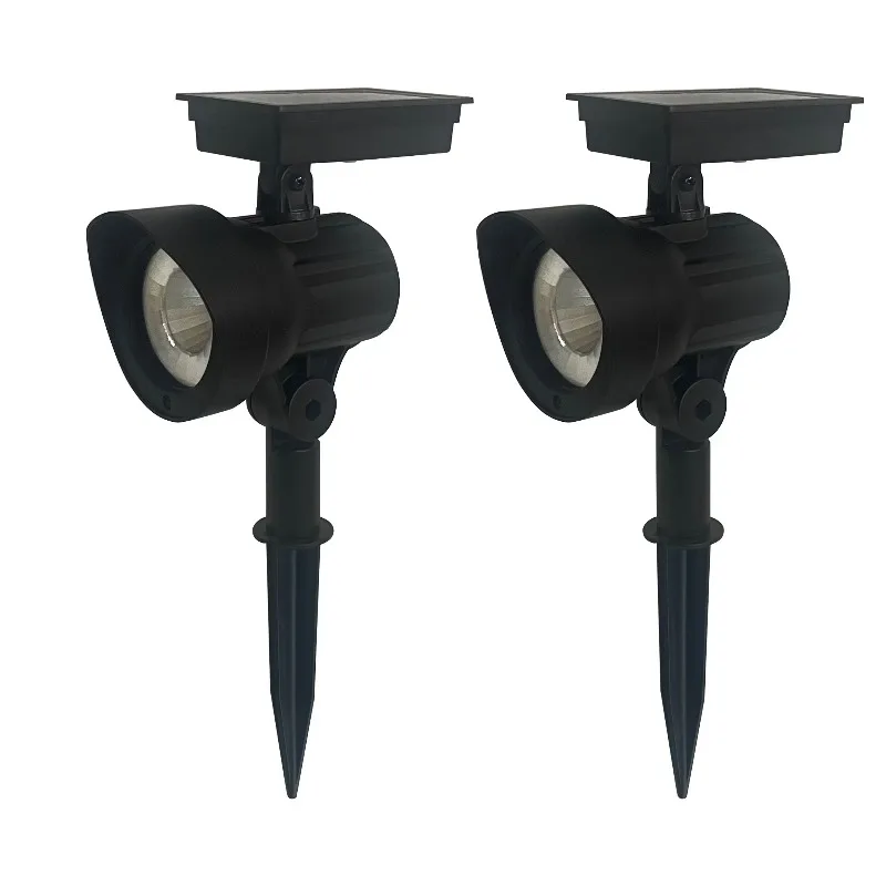 Solar Powered Black LED Landscape Spot Light, 30 Lumens (2 Count)