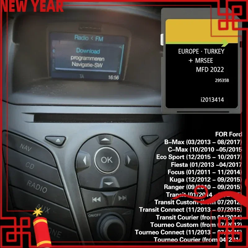 Map Sat Nav Update Focus B-MAX C-MAX MFD 2022 Software Version For Ford Europe Sd Card