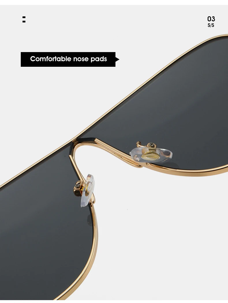 Neue Modische Sonnenbrillen für Damen und Herren Übergroße Piloten-Sonnenbrillen UV400 Metall-Brillen Markendesigner-Shades – Detail 16