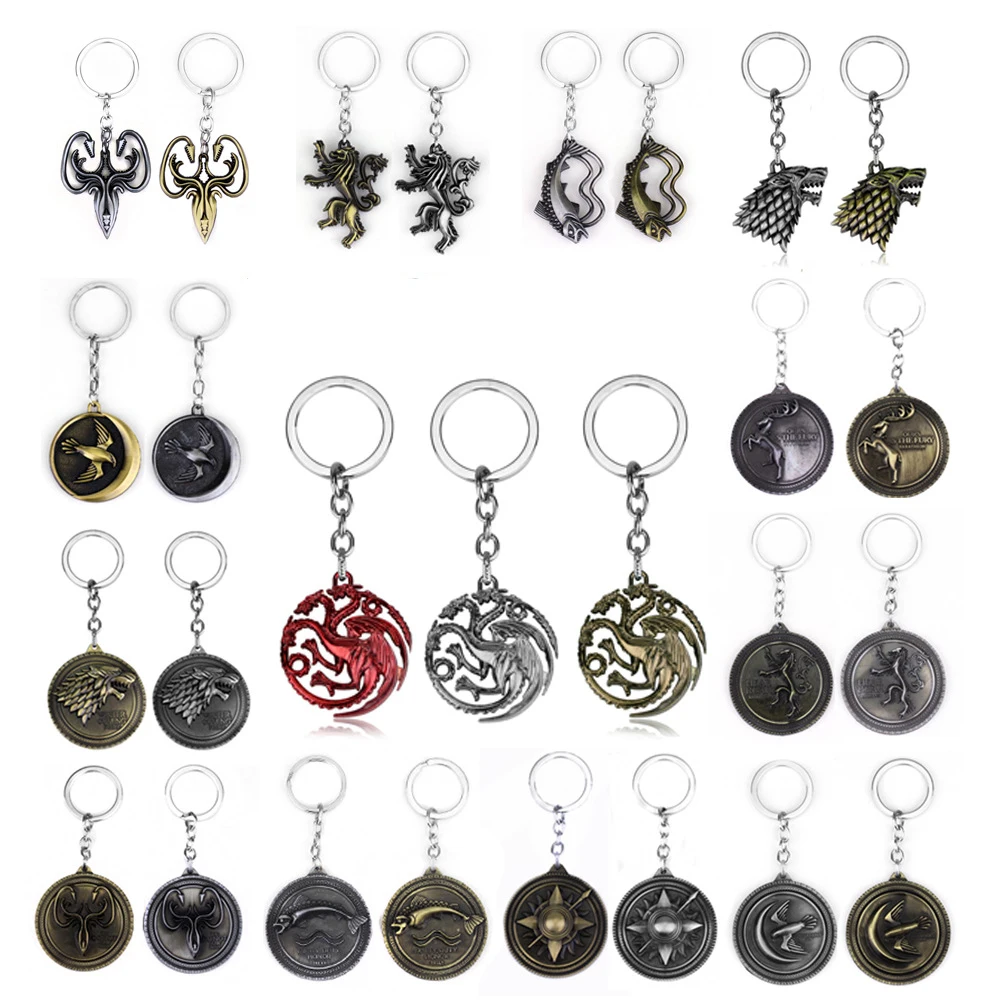 Classic Movie Dragon Shape Keychain Wolf Head Pendant Fashion Trend Bottle Opener Keyring for Fan Collectible Accessories