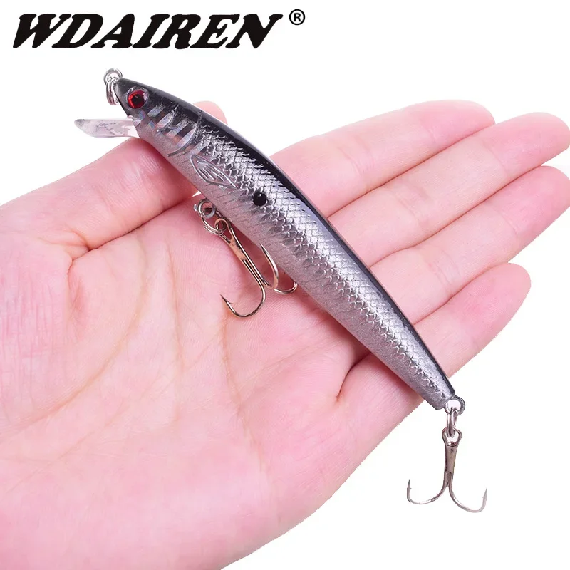 

1 Pc Topwater Fishing Lure 9.5cm 8g Minnow Floating Wobbler 3D Eyes Hard Bait with Treble Hooks Crankbait Fishing Tackle