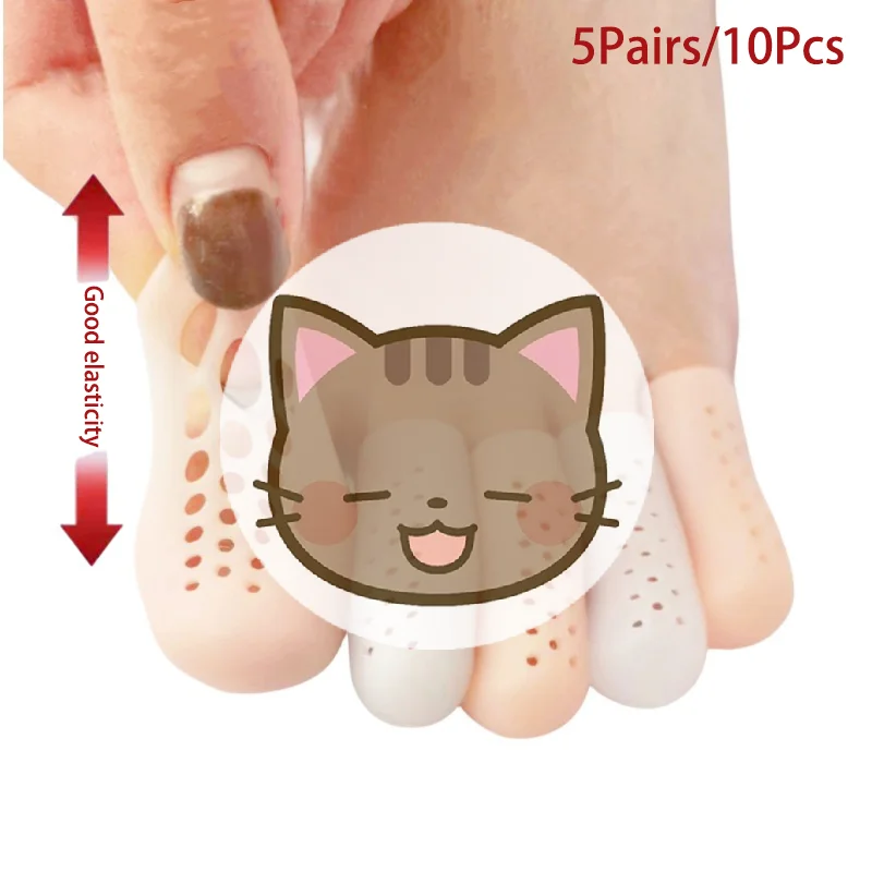 

5 Pair Foot Care Silicone Finger Toe Cap Protector Cover Thumb Sleeve Corn Blisters Pain Relief Toe Tube Bunion Correction
