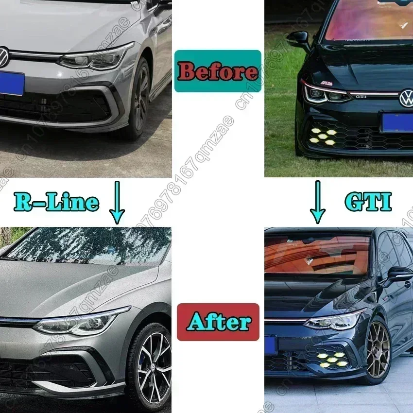 Car Bumper Fog Lamp Grille Cover For VW Volkswagen Golf 8 MK8 GTI R-Line 2021-2024 Fog Lamp Orotective Cover Body Kits