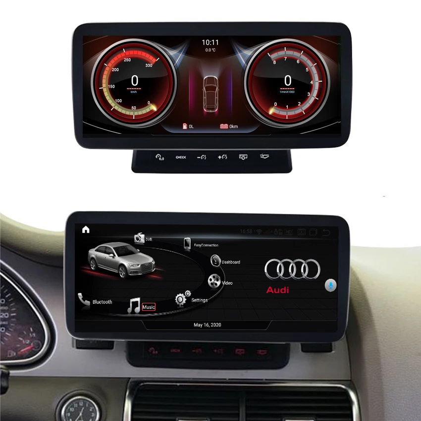 10.25 inch Snapdragon 8-core GPS navigation android 10.0 for Audi A6 C6 2005-2011 car multimedia system