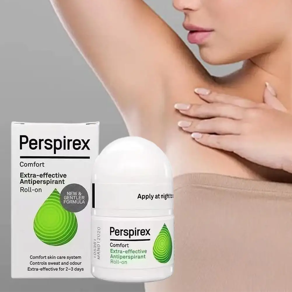20 g Perspirex Antiperspi Roll On Starkes, bequemes, schweißfestes, flüssiges Produkt, Anti-Schweiß-Lotion, frische, geruchlose Unterarm-Haut