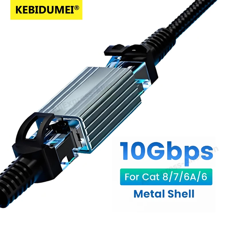 

Разъем RJ45 10 Гбит/с, металлический корпус, сетевой удлинитель для Cat8 Cat7 Cat6, адаптер «мама-мама», гигабитный Ethernet-кабель