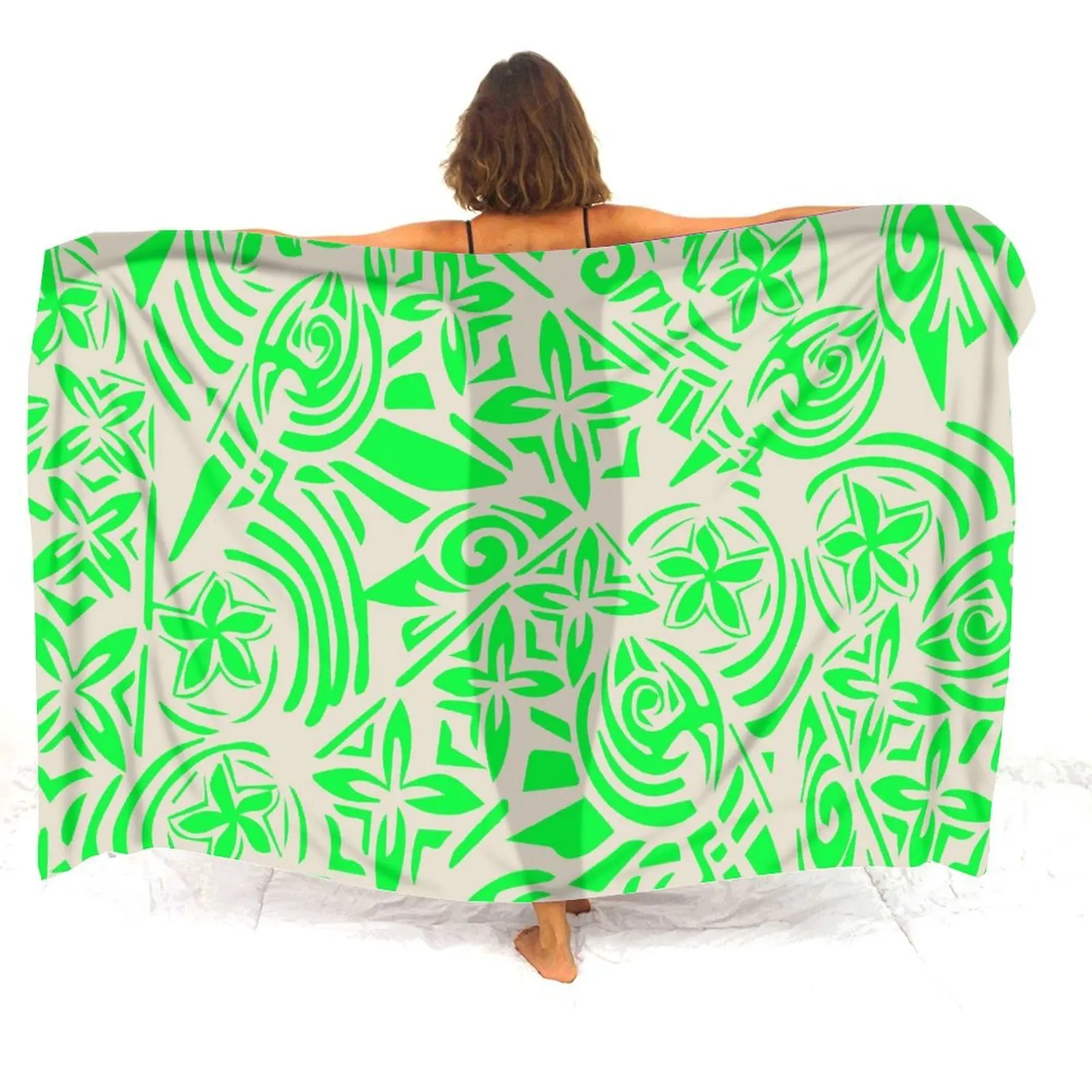 Retro One ชิ้นผ้ากันเปื้อน Sarongs Beach Wrap Polynesian Sun Protection สตรี Sarong ฤดูร้อนดอกไม้ที่กําหนดเองผ้า Sarong กระโปรง