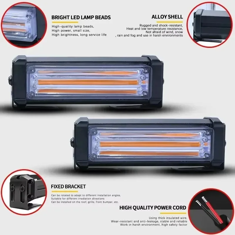

1 пара для популярной решетки, лампы для автомобиля, прицепа, пикапа, 12 В, боковой фонарь для грузовика, светодиодный аварийный маяк, предупреждающая лампа вспышки