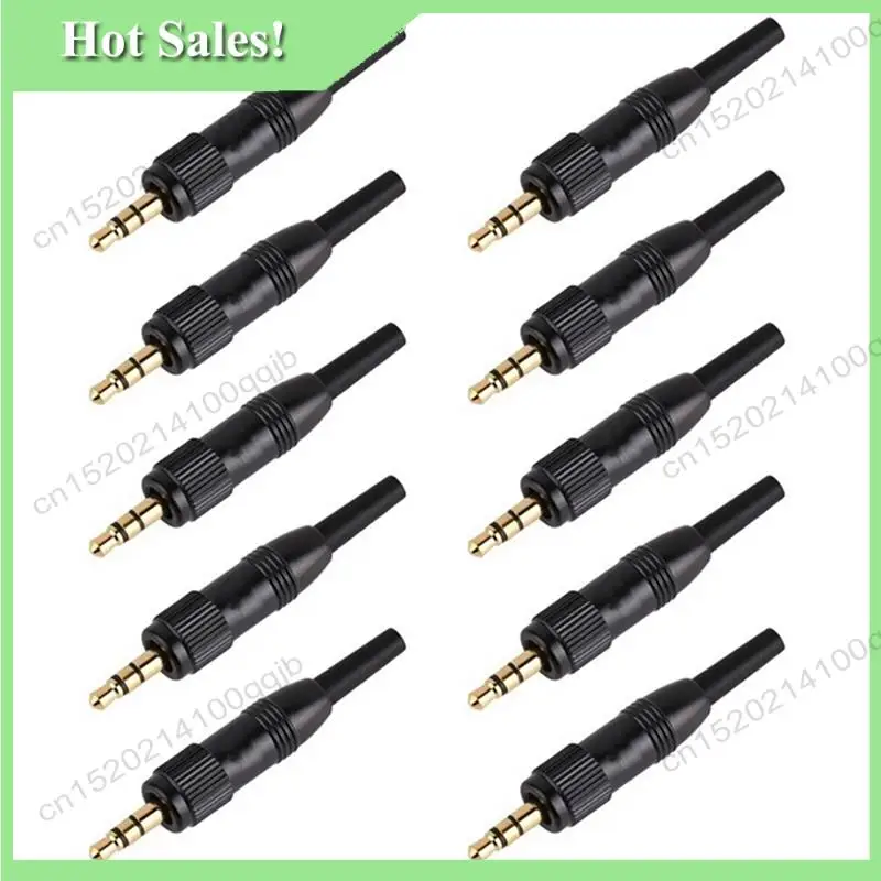 

-FDDT 10Pc 3.5Mm Plug Stereo Screw Locking Audio Lock Connector For Sennheiser For Sony Nady Audio2000s Mic Spare Plug Adapter
