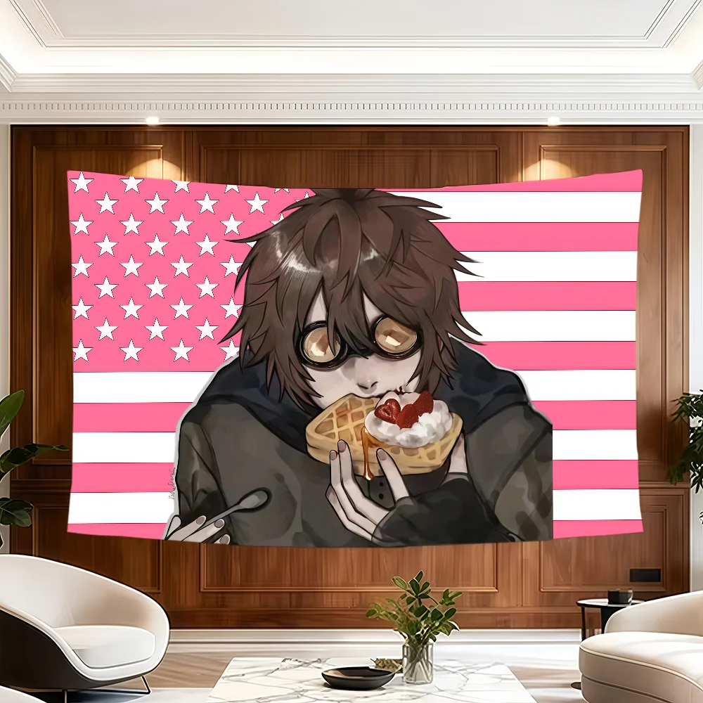 Ticci T-Toby Game Creepypasta flag Room Decoration Wall Tapestry Hanging Aesthetic Bedrooms Advertising Banner