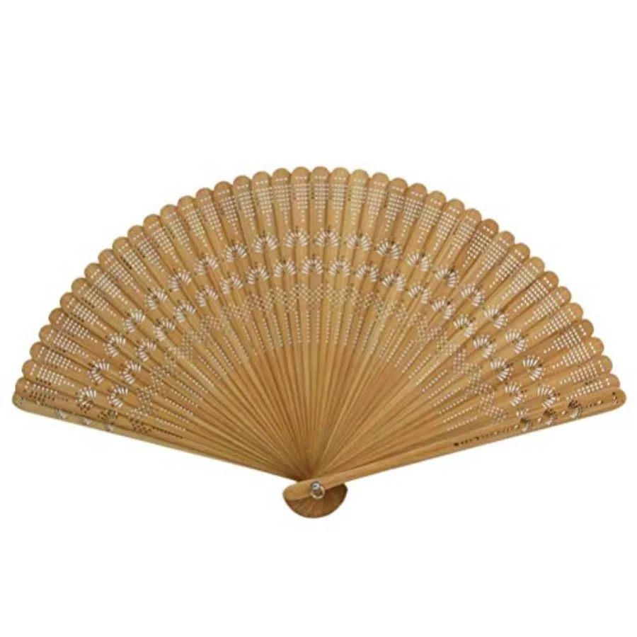 VOSAREA Éventail à main en bambou et soie, ventilateur pliant vintage en bois