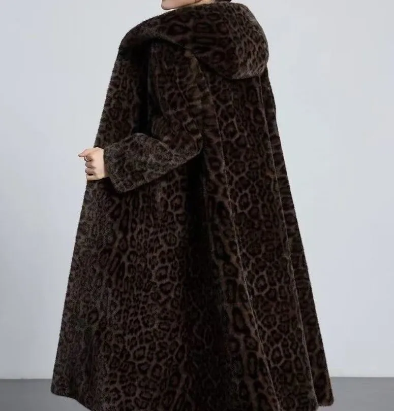 フェイクファーマキシコートコートレディーススタンドアップパフイベント女性オートバイジャケットストリートウェアファンシーテンダースチームパンクグラデーション手作り