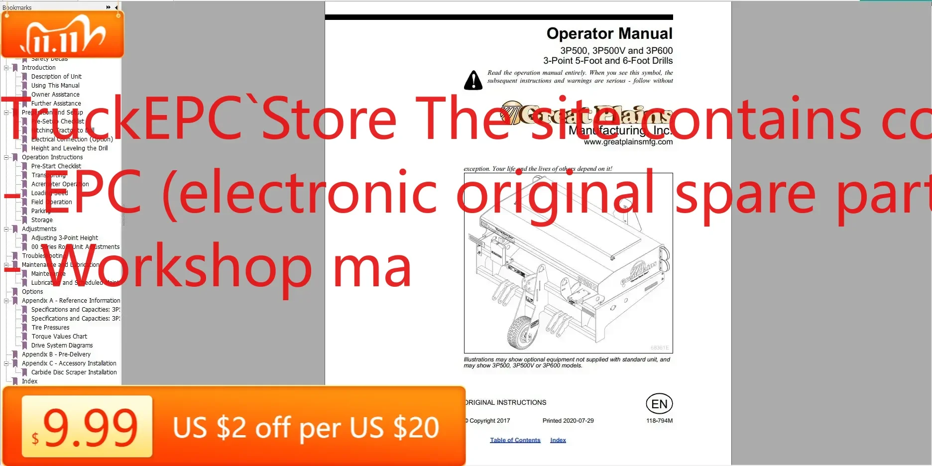 

TruckEPC Great Plains Сельскохозяйственный оператор PDF 11,9 ГБ Руководство по эксплуатации и детали по эксплуатации DVD