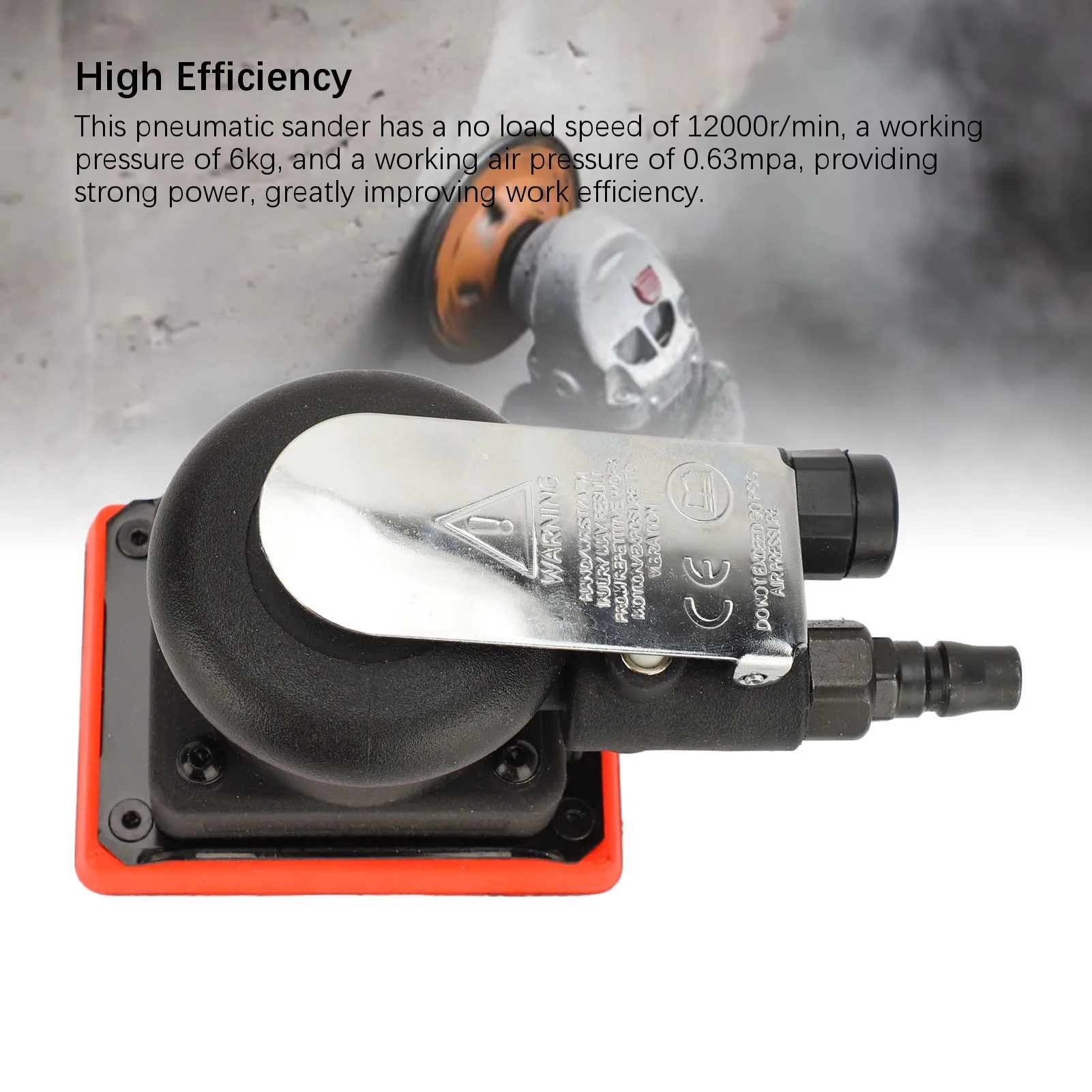 Pneumatic Sanding Machine  Air Sander High Efficiency Comfortable Grip 12000rpm Speed 75x100mm for Car Waxing Polishing