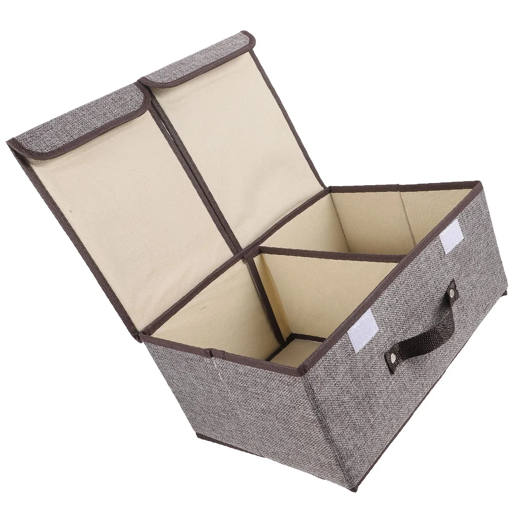 

Folding Clothes Organizer Bin Dual Lid Design Closet Organizer Space Saving Stylish Undergarment Compartments Sweater Storage