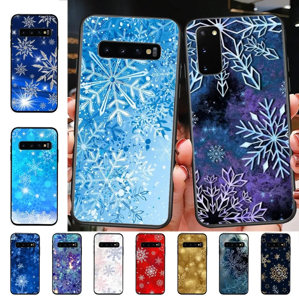 Winter Snowflakes Phone Case For Samsung S 9 10 20 21 22 23 30 23plus lite Ultra FE S10lite Fundas