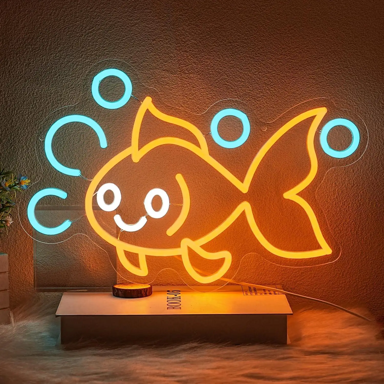 

Goldfish Neon Sign Bubbles Led Neon Light for Fish Market Fishing Shop Bedroom Mall Decoration Personzalized Gifts for kids