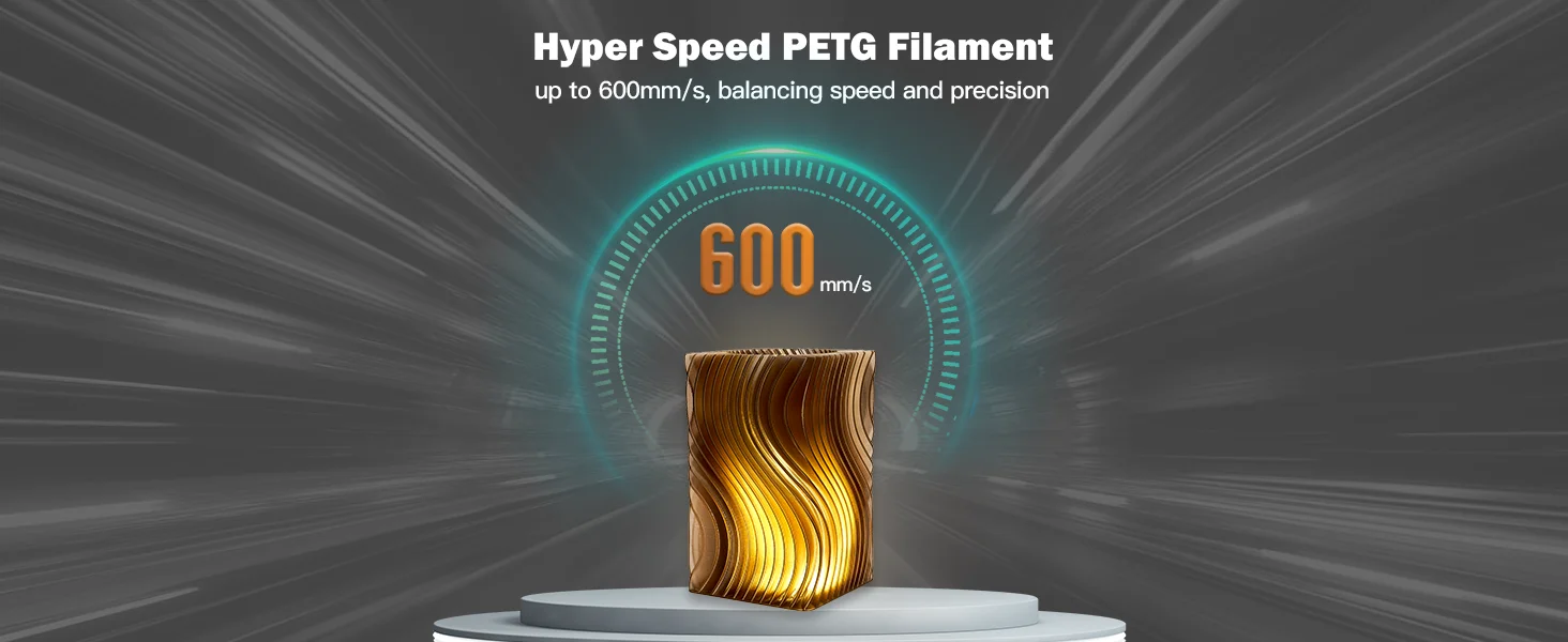 ERYONE 3KG PETG High-Speed Transparent Series 3D Filament, Multicolor Available, Max Print Speed 500mm/s, 1KG/Spool