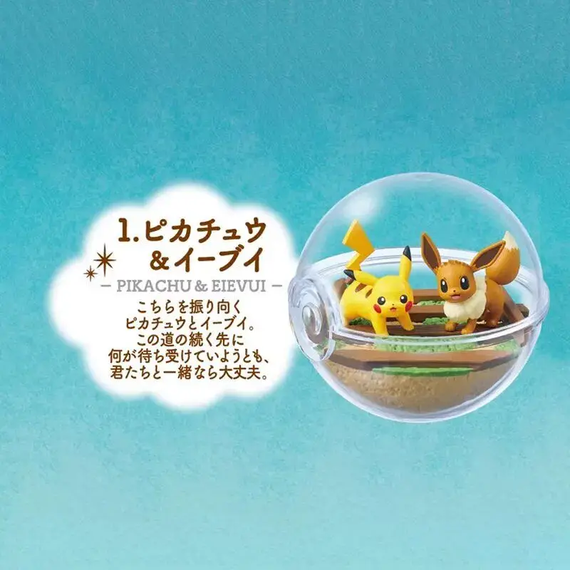 

Rement Pokemon Terrarium Collection 13 Mini Diorama Figure Blind Box Clear Pokeball Design Pikachu Cute Display Model Gift