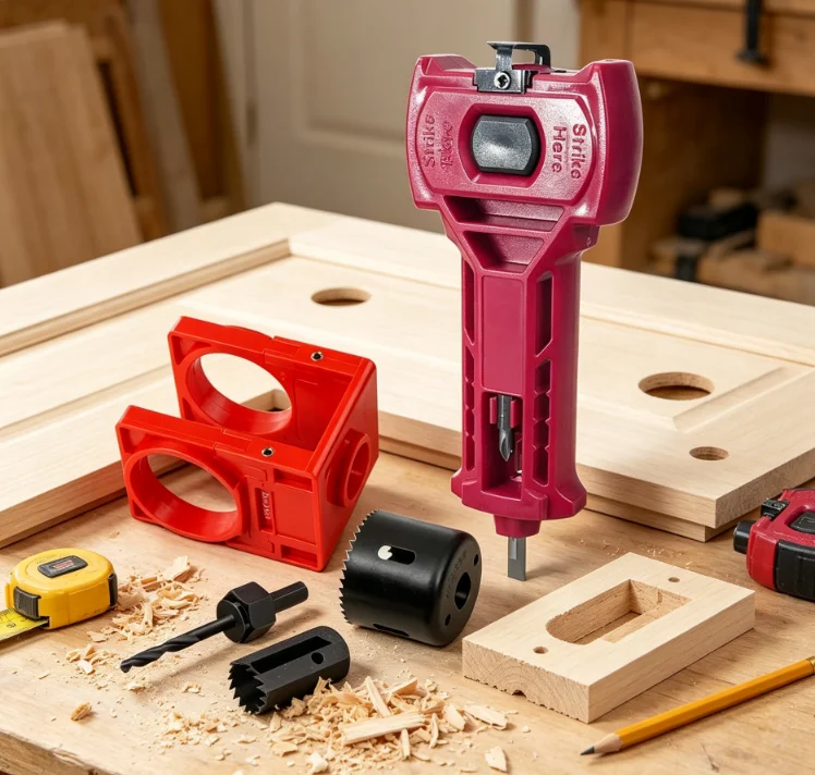 Tool set, spherical lock hole opener + door latch mortise tool set, available in multiple colors