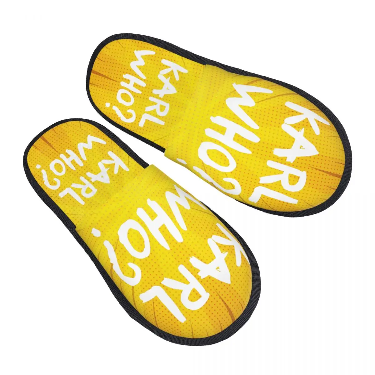 Custom Karl Who Slogan Memory Foam Slippers Women Cozy Warm House Slippers