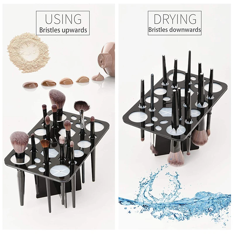 26/28 Slots Make up Brush Drying Rack Collapsible Brushes Shelf Beauty Wash Dry Makeup Brush Set Tower Tree Brushes Organizer