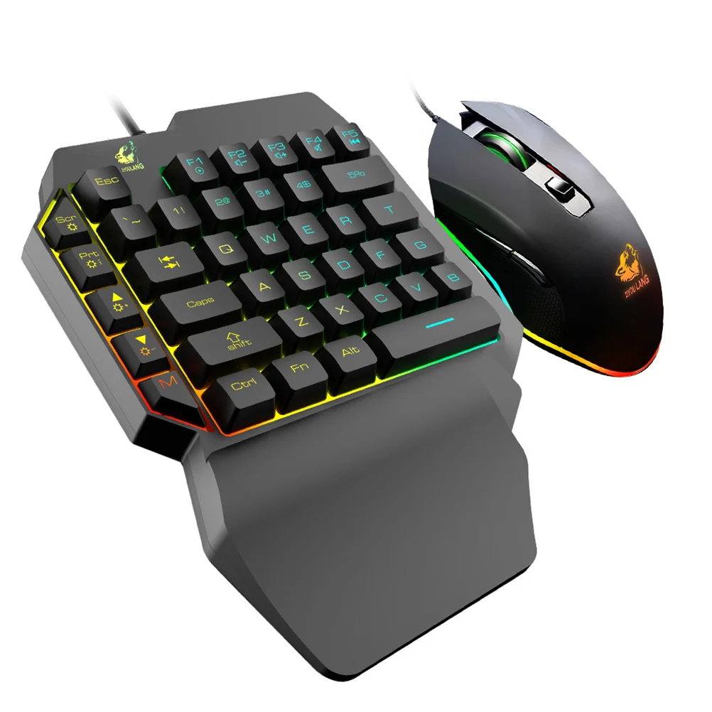 Gaming Keyboard and Mouse One- Handed RGB Mechanical Gaming Keyboard with Mouse for Home Dorm Daily Use