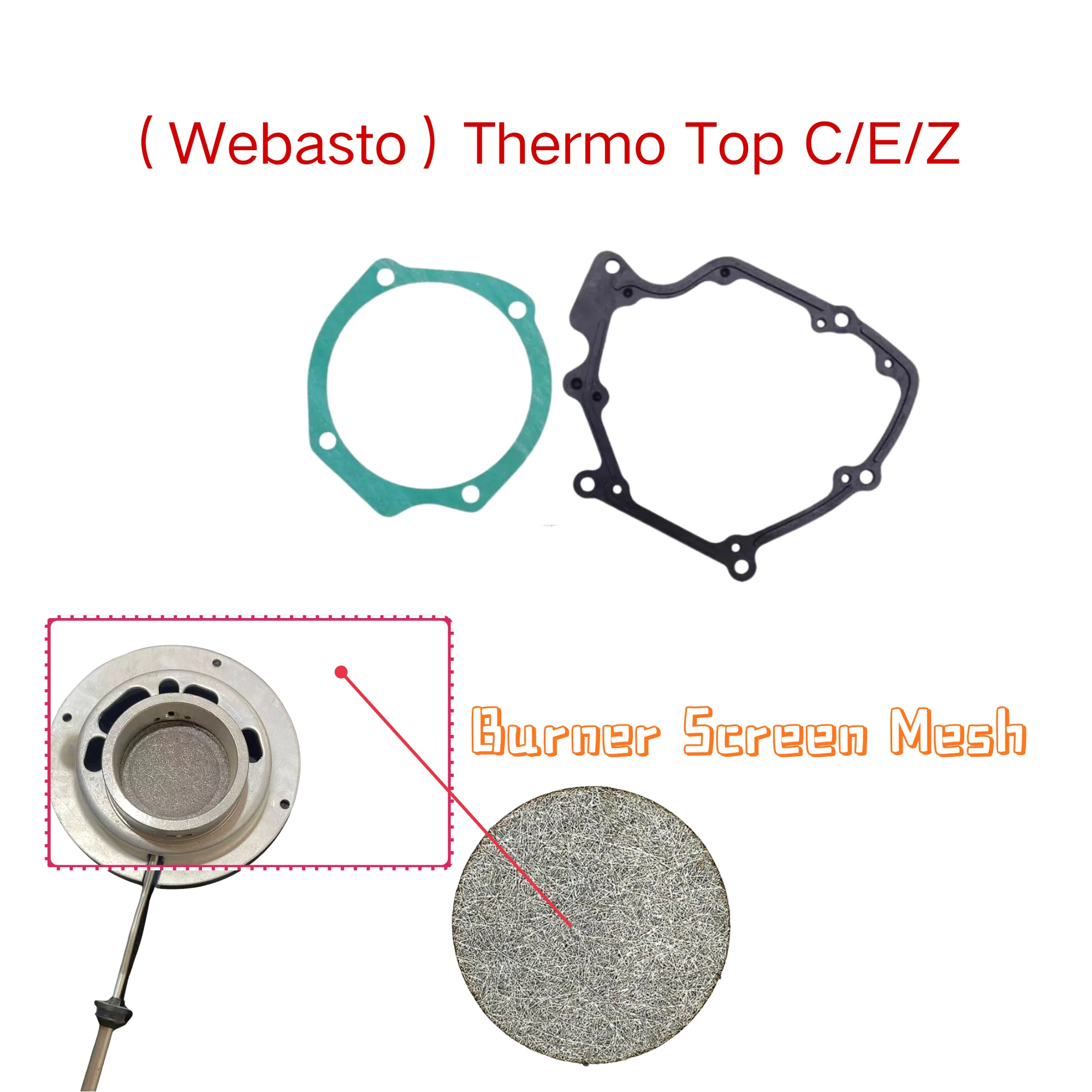3-teiliges Brennergitter- und Dichtungsset für Webasto Thermo Top C/E/Z Dieselheizung, entwickelt für Wartung und Reparatur von Webasto. – Detail 5