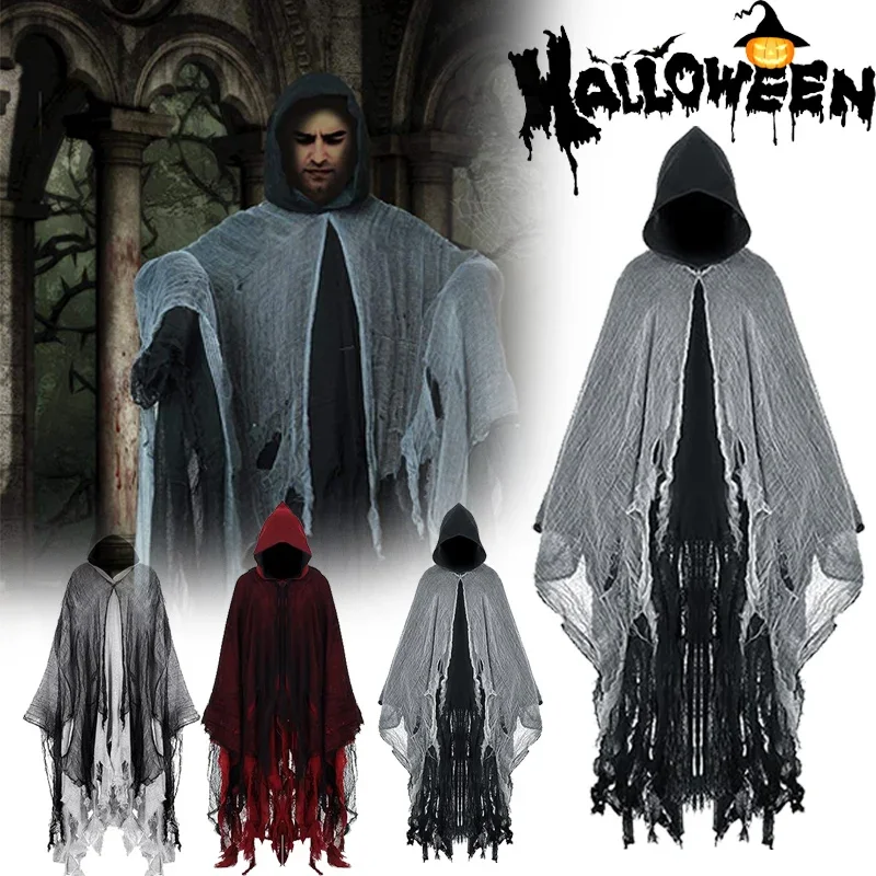 

Halloween Cape and Cloak Cosplay As Adult and Children's Zombie Costumes Terrifying Bone Cape Props Errifying Ghosts and Monster