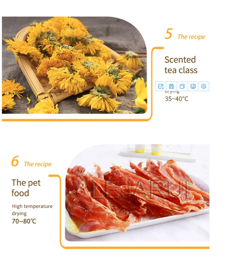 상업용 건조기 건조 과일 기계 애완 동물 간식 고기 건조기 과일 및 야채 식품 공기 건조기 탈수기